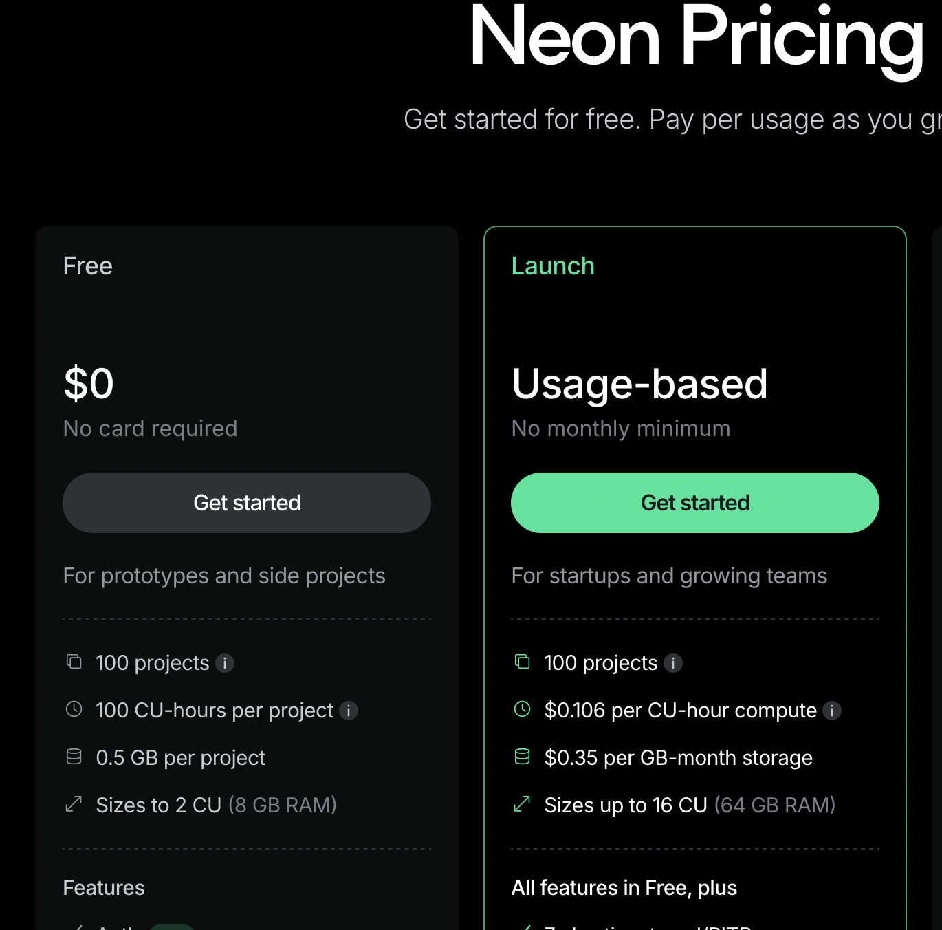 Neon Pricing